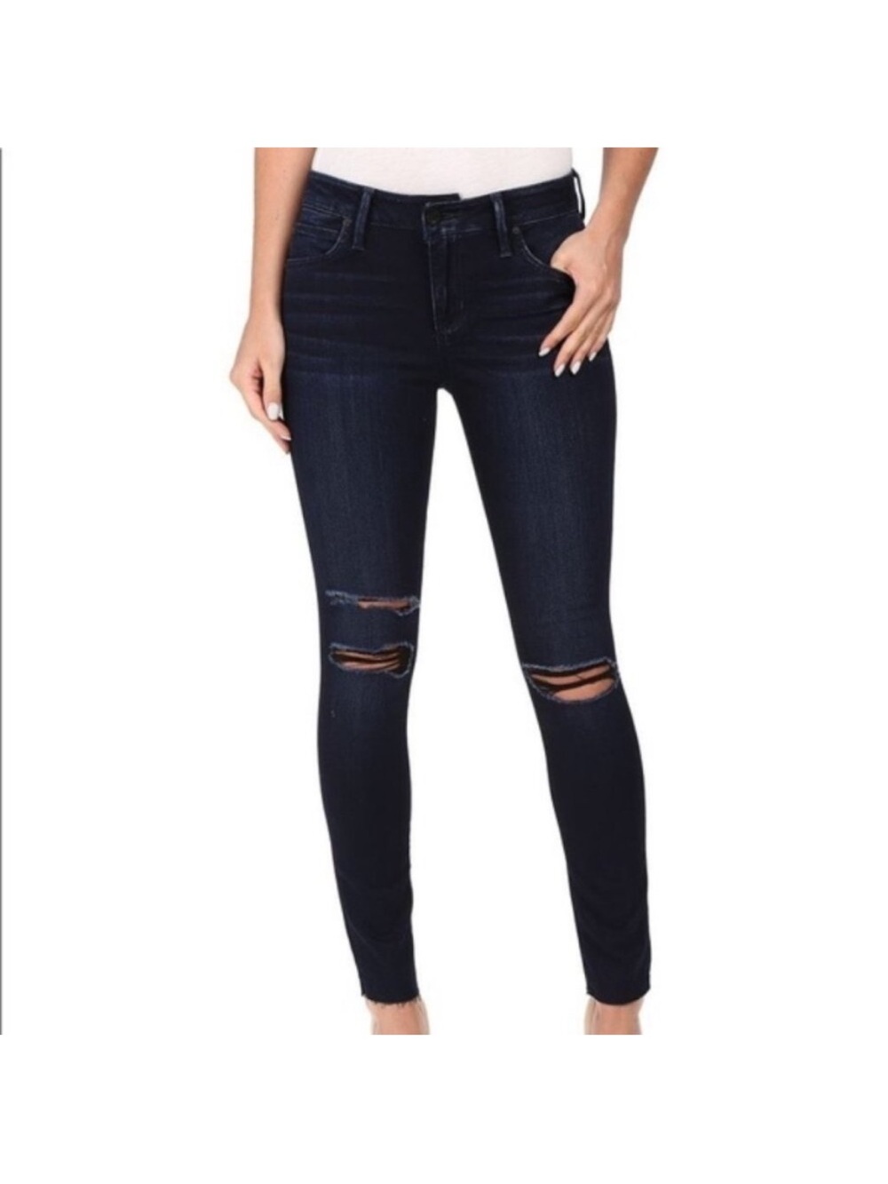 Anthropologie Joe's Jeans Womens Jeans Dark Wash Skinny 25 Distressed Grunge
